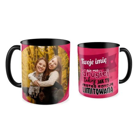 FOTO Kubek czarny 330ml dla DZIEWCZYNY